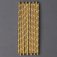 Трубочки для коктейля &laquo;Звёзды&raquo;, набор 12 шт., цвет золото