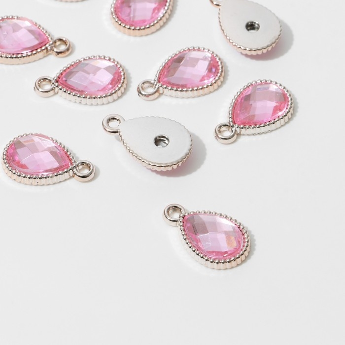 Подвеска «Капля» рифлёная 2,1×1,4×0,4 см,(набор 10 шт.), цвет розовый в золоте Подвеска «Капля» рифлёная 2,1×1,4×0,4 см,(набор 10 шт.), цвет розовый в золоте