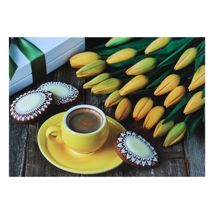 Картина на холсте Картина на холсте "Жёлтые тюльпаны" 50*70 см