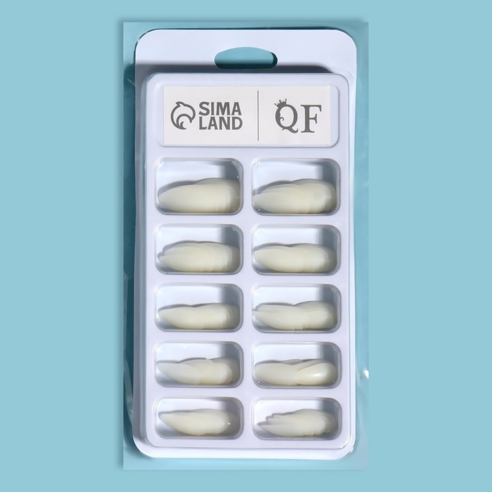 Типсы для наращивания ногтей, 100 шт, форма овал, полное покрытие, контейнере, цвет молочный