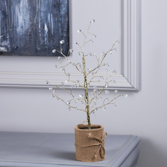 Светодиодный куст &laquo;Капли росы&raquo; 45 см, 24 LED, батарейки AAx3 (нет в комплекте), свечение тёплое белое