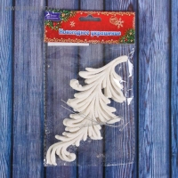 Украшение ёлочное "Пёрышко - иней" (набор 2 шт) 7,5х16 см, белый