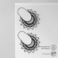 Серьги металл «Восток» солнце, цвет чернёное серебро Серьги металл «Восток» солнце, цвет чернёное серебро