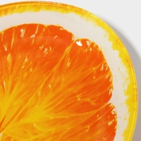 Блюдо сервировочное стеклянное овальное Доляна &laquo;Сочный апельсин&raquo;, 24,5&times;15 см, цвет оранжевый