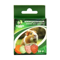 Минеральный камень "Пижон" для грызунов, фрукты, набор из 4 шт, 18 г