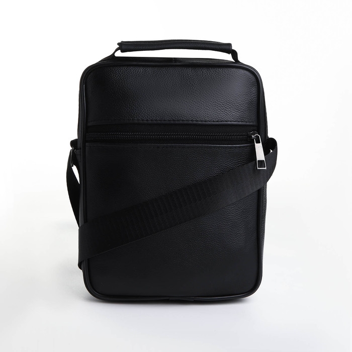 Сумка мужская на молниях, длинный ремень, цвет чёрный Сумка мужская на молниях, длинный ремень, цвет чёрный