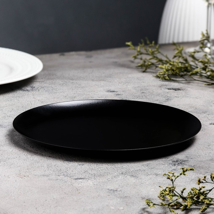 Подсвечник "Чашка" металл, 22,5х1,6 см, чёрный муар