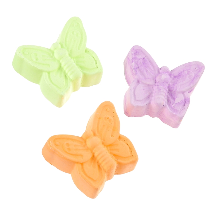 Мелки цветные для рисования на асфальте «Бабочка», 3 шт Мелки цветные для рисования на асфальте «Бабочка», 3 шт