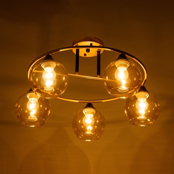 Люстра "Сицилия" 5х60Вт Е27 Золото 55х55х25,5см