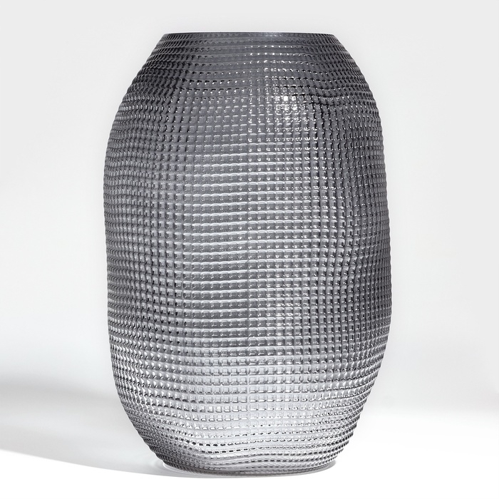 Ваза для цветов &laquo;Крокус&raquo; из прозрачного черного стекла 30 х 20 х 20 см