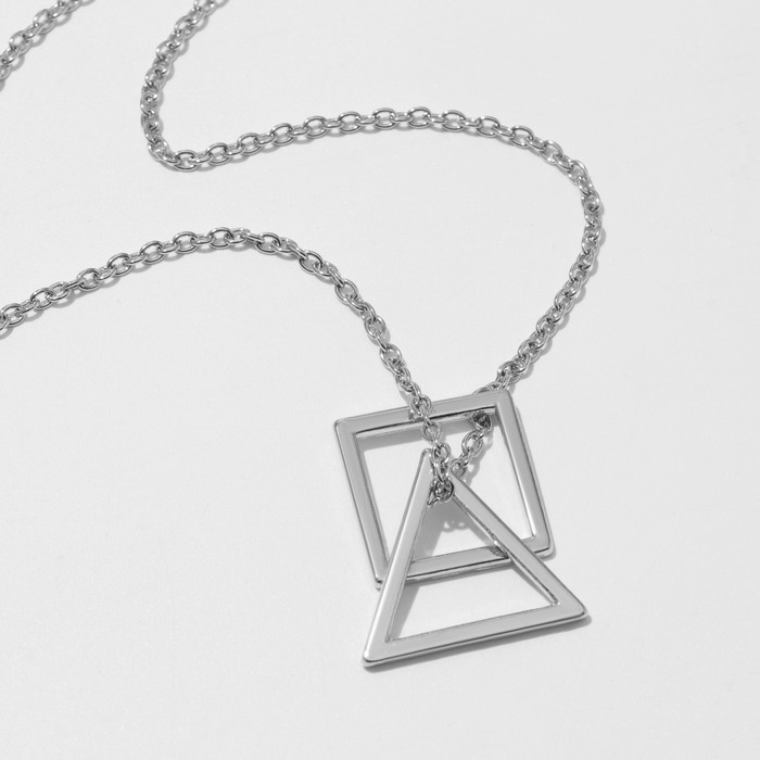 Кулон унисекс &laquo;Геометрия&raquo;, цвет серебро, 30 см
