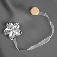 Подхват для штор &laquo;Цветок ромашка&raquo;, d = 5,5 см, цвет серебряный