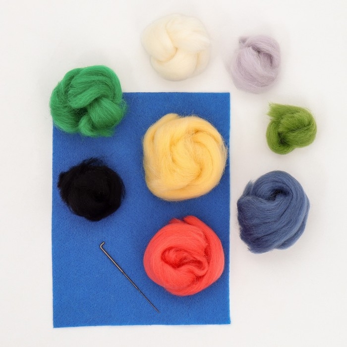 Валяние из шерсти на новый год. Живопись шерстью &laquo;Милая лисичка&raquo;, А5, новогодний набор для творчества