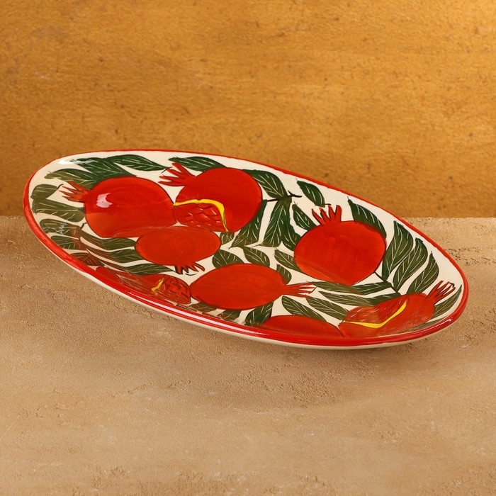 Селедочница Риштанская Керамика Селедочница Риштанская Керамика "Гранаты", 34 см