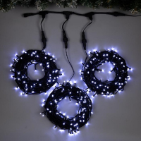 Гирлянда &laquo;Клип-лайт&raquo; 3 нити по 20 м, IP44, УМС, тёмная нить, 399 LED, свечение белое, 8 режимов, 24 В