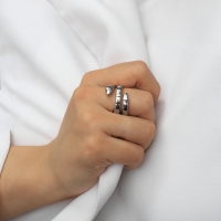 Новый год! Символ года 2025! Кольцо металл &laquo;Змея&raquo; тренд, цвет серебро, размер 18