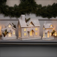 Фигура деревянная "Домик белый", 24х15х7 см, 3 LED, батарейки AAx2 (не в комплекте), свечение теплое белое Фигура деревянная "Домик белый", 24х15х7 см, 3 LED, батарейки AAx2 (не в комплекте), свечение теплое белое