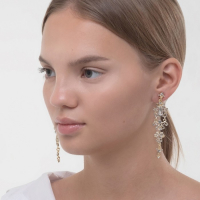 Клипсы &laquo;Ажур&raquo; капли с завитками, цвет белый в золоте