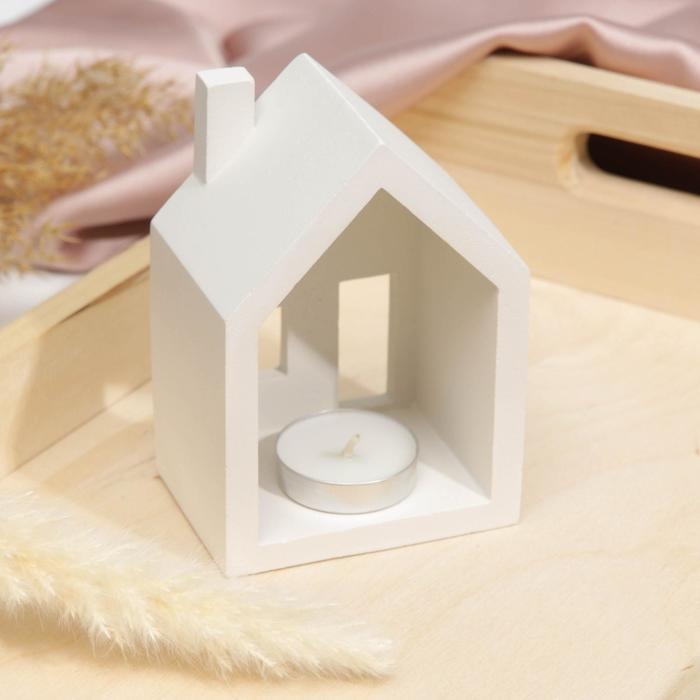 Подсвечник в виде домика «Белый»,7,5 х 11 х 5,5 см Подсвечник в виде домика «Белый»,7,5 х 11 х 5,5 см