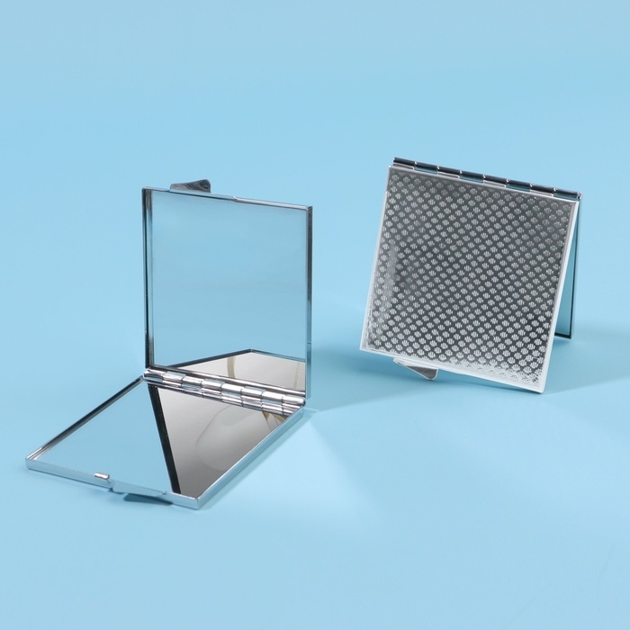 Зеркало складное, 6 &times; 6 см, цвет серебристый