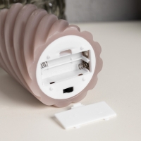 Светодиодная свеча витая лиловая, 7.5 &times; 12.5 &times; 7.5 см, пластик, воск, батарейки АААх2 (не в комплекте), свечение тёплое белое