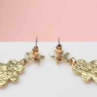 Серьги эмаль «Печенье» мишки и звёздочки, цвет чёрный в золоте Серьги эмаль «Печенье» мишки и звёздочки, цвет чёрный в золоте