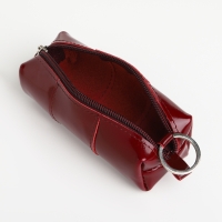 Ключница карманная на молнии, TEXTURA, длина 12,5 см, кольцо, цвет бордовый Ключница карманная на молнии, TEXTURA, длина 12,5 см, кольцо, цвет бордовый