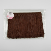 Тесьма декоративная «Бахрома», 15 см, 5 ± 0,5 м, цвет кофейный Тесьма декоративная «Бахрома», 15 см, 5 ± 0,5 м, цвет кофейный