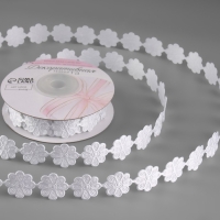 Лента фигурная &laquo;Цветок&raquo;, 18 мм, 9 &plusmn; 0,5 м, цвет белый