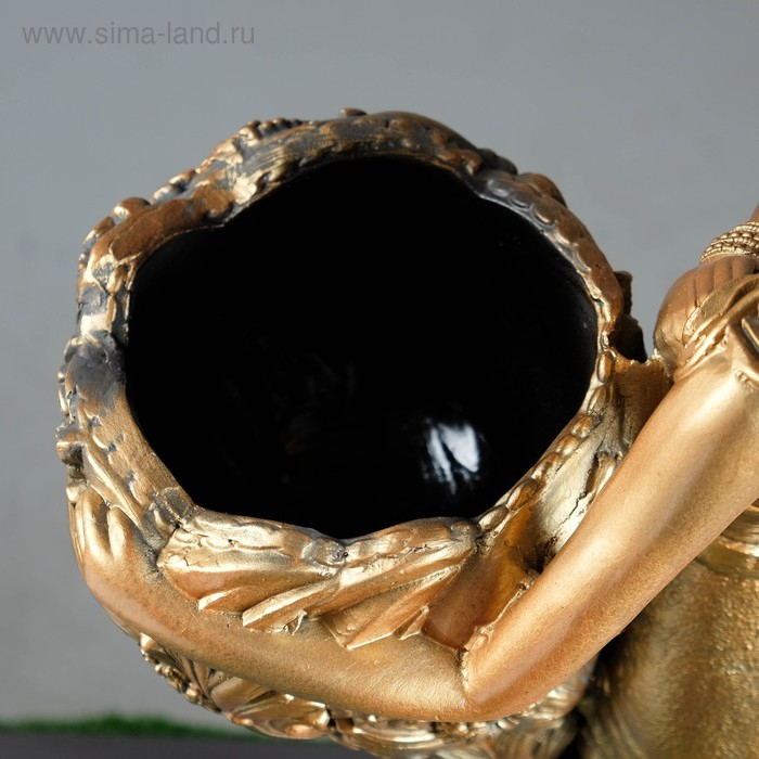 Фигура с кашпо &laquo;Лесная фея&raquo;, 1 л, 36&times;85&times;23 см, гипсовая, цвет бронзовый