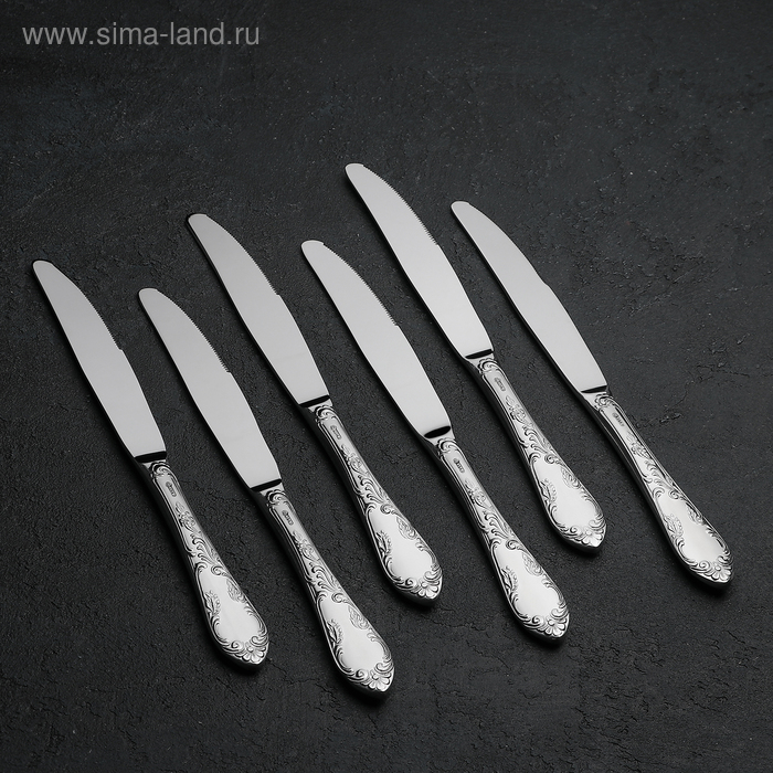 Набор столовых приборов &laquo;Посольский&raquo;, 24 предмета, декоративная коробка, цвет серебряный