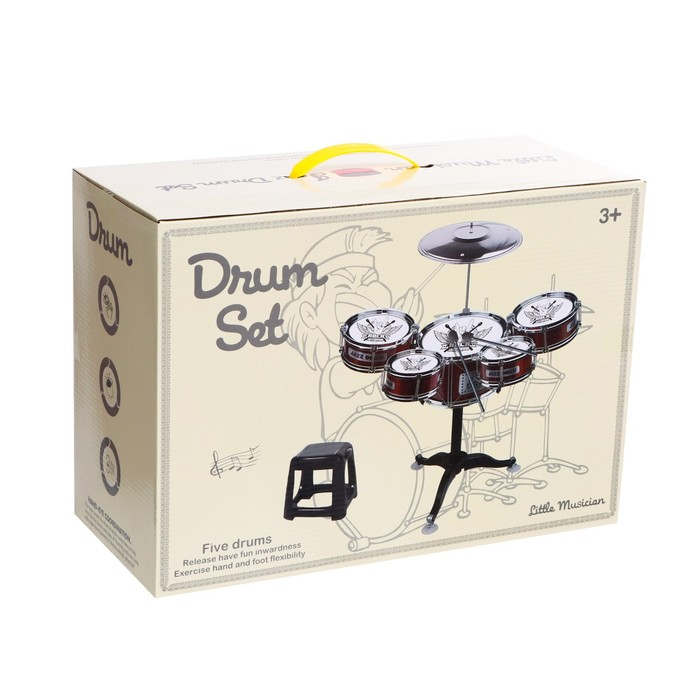 Барабанная установка &laquo;Рок&raquo;, 5 барабанов, тарелка, палочки, стульчик