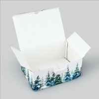 Коробка подарочная новогодняя складная &laquo;Новогодняя акварель&raquo;, 22 х 15 х 10 см, Новый год