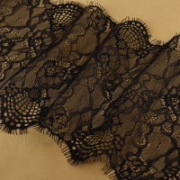 Кружево реснички, 190 мм × 3 ± 0,5 м, цвет чёрный Кружево реснички, 190 мм × 3 ± 0,5 м, цвет чёрный