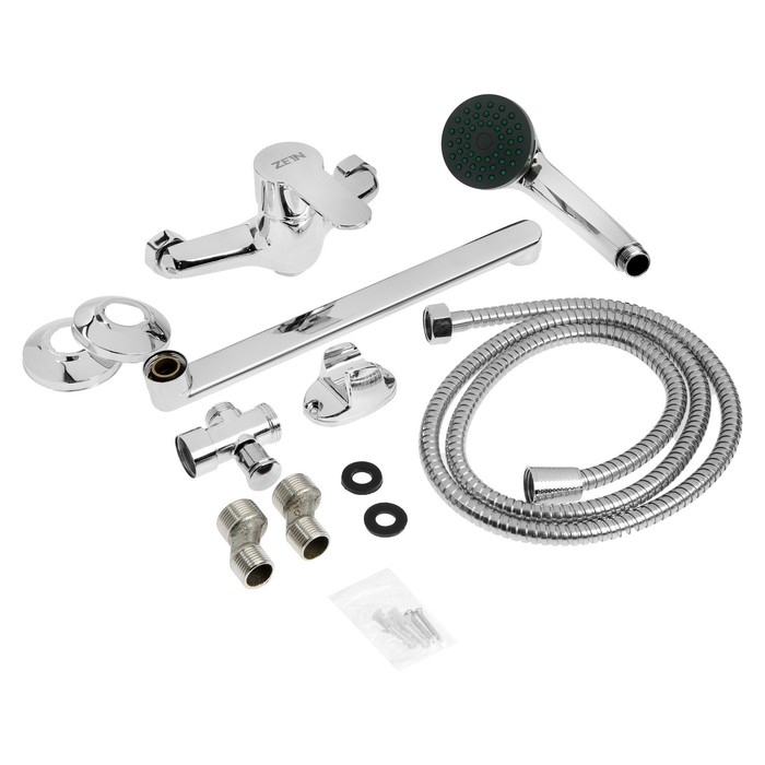 Смеситель для ванны ZEIN Z95350152, картридж керамика 35 мм, с душевым набором, хром Смеситель для ванны ZEIN Z95350152, картридж керамика 35 мм, с душевым набором, хром