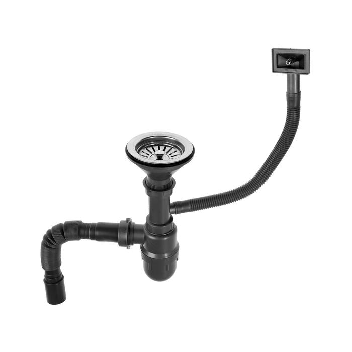 Сифон для мойки Accoona A469-2, 1 1/2 Сифон для мойки Accoona A469-2, 1 1/2", d=110 мм, с переливом, с гофрой