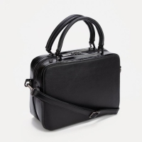 Сумка-саквояж на молнии, цвет чёрный