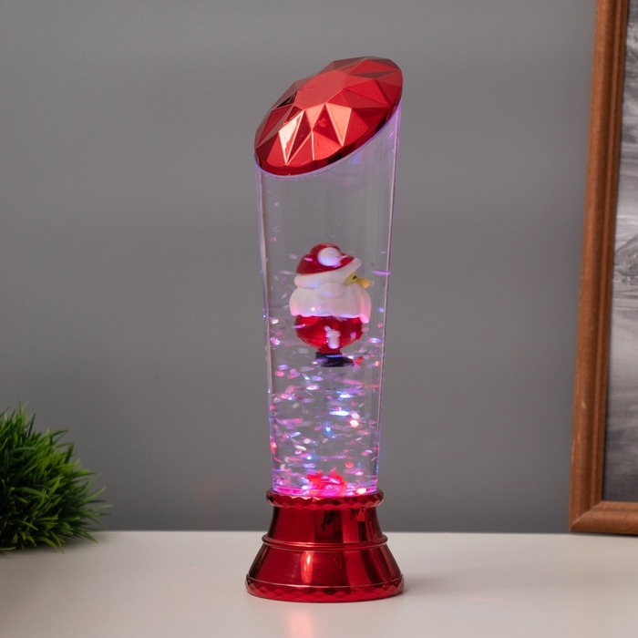 Лава лампа &laquo;Дед мороз&raquo; LED 3хААА, USB красный 6,5х8х23,7см