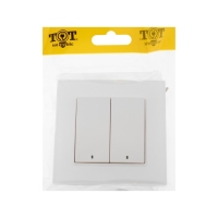 Выключатель TOT Matte Glass, 10 А, 2 кл., с подсветкой, скрытый, стекло, белый Выключатель TOT Matte Glass, 10 А, 2 кл., с подсветкой, скрытый, стекло, белый