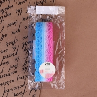 Кружево капроновое «Градиент», 28 мм × 10 ± 1 м, цвет розовый/голубой №5 Кружево капроновое «Градиент», 28 мм × 10 ± 1 м, цвет розовый/голубой №5