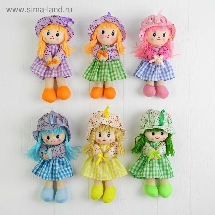 Мягкая кукла &laquo;Девочка&raquo;, панамка в горошек, цвета МИКС
