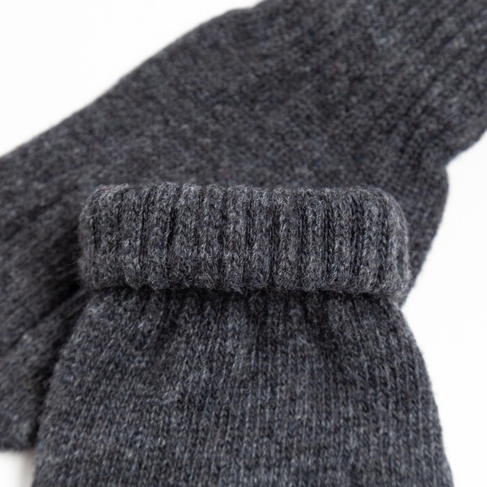 Перчатки детские, цвет тёмно-серый, размер 17 (11-12 лет)