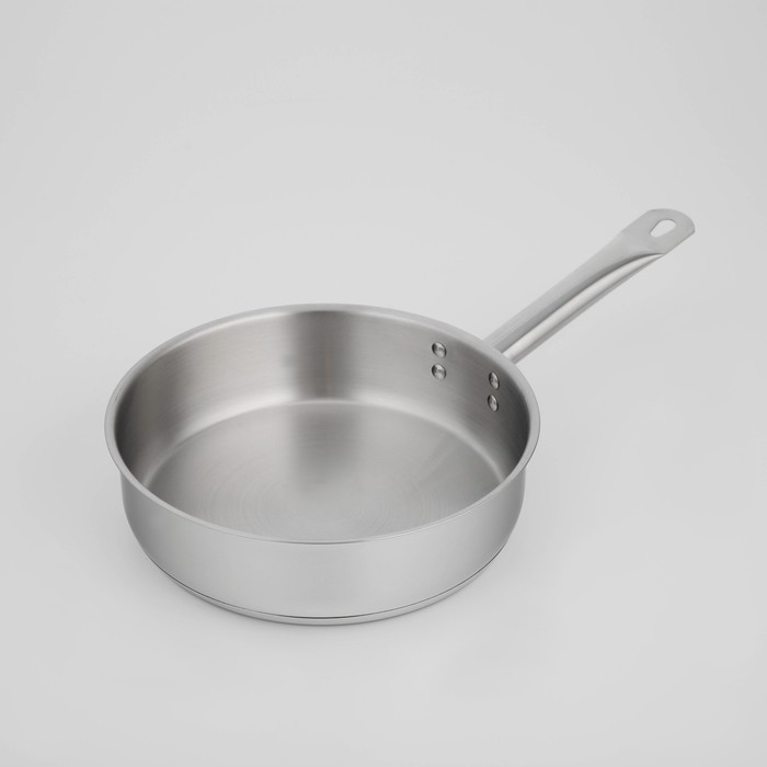 Сковорода &laquo;Общепит&raquo;, d=24 см, h=6,5 см, корпус 0,6 мм, дно ТРС 3,5 мм, индукция