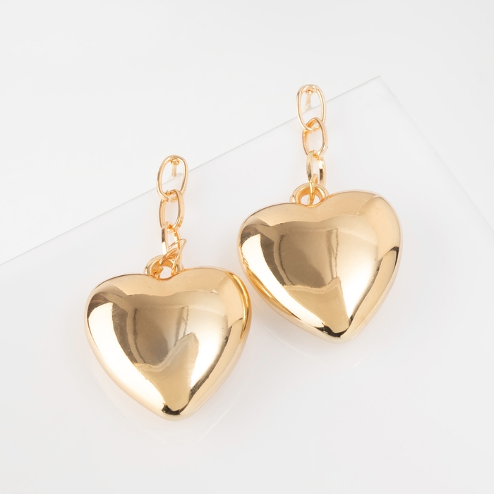 Серьги металл &laquo;Сердце&raquo; пленительность, цвет золото