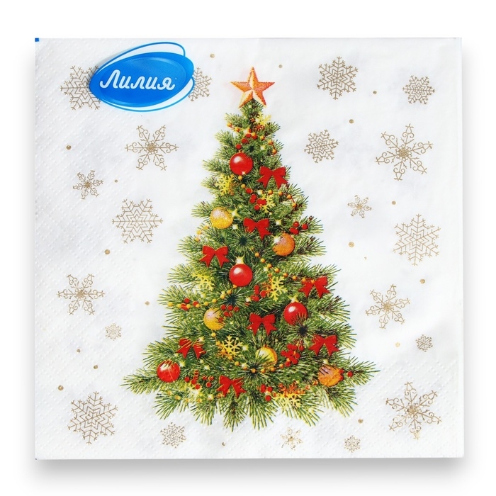 Новый год. Салфетки бумажные Лилия «Нарядная ель», 2 слоя, 33х33, 20 шт. Новый год. Салфетки бумажные Лилия «Нарядная ель», 2 слоя, 33х33, 20 шт.