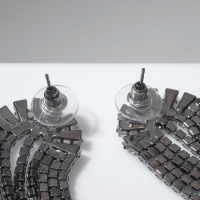 Серьги висячие со стразами «Водопад» веер, цвет синий в сером металле, 9,5 см Серьги висячие со стразами «Водопад» веер, цвет синий в сером металле, 9,5 см