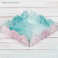 Коробка для печенья, кондитерская упаковка с пластиковой крышкой, &laquo;Твой день&raquo;, 10.5 х 10.5 х 3 см