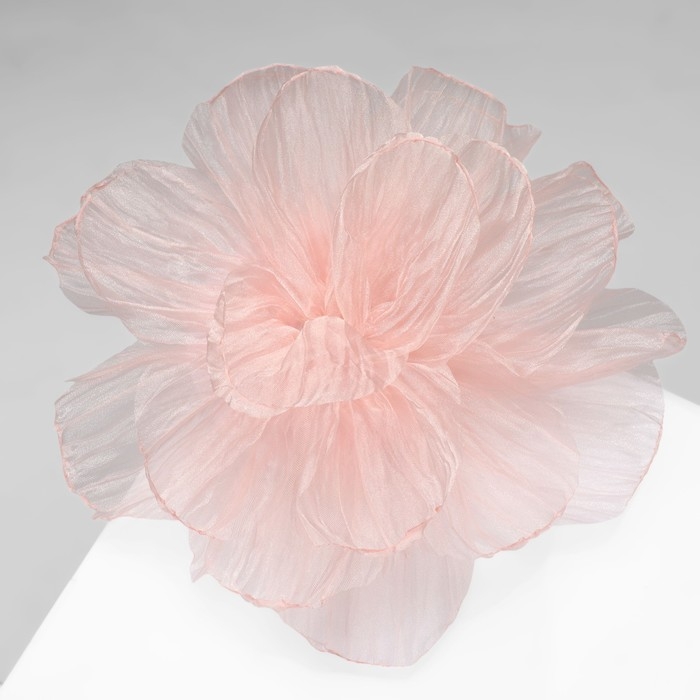 Брошь текстильная &laquo;Цветок&raquo; объемный, невесомый, цвет розовый