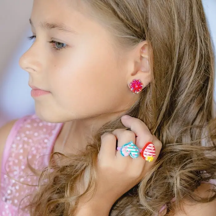 Серьги клипсы детские Выбражулька &laquo;Блестящие цветы&raquo;, миксы