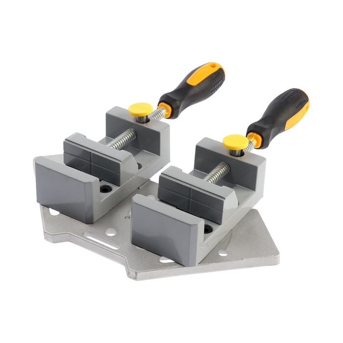 Струбцина угловая усиленная ТУНДРА, металлическая, два зажима 90 и 180&deg;, 2К рукоятка, 70 мм   107021